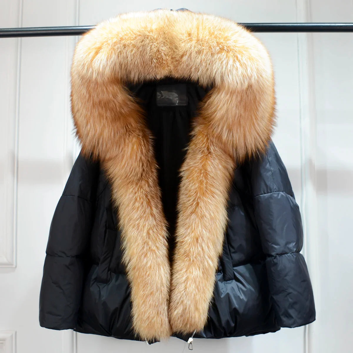 Winter Women Faux Fur Collar Thick Warm Women Hoodies Coat