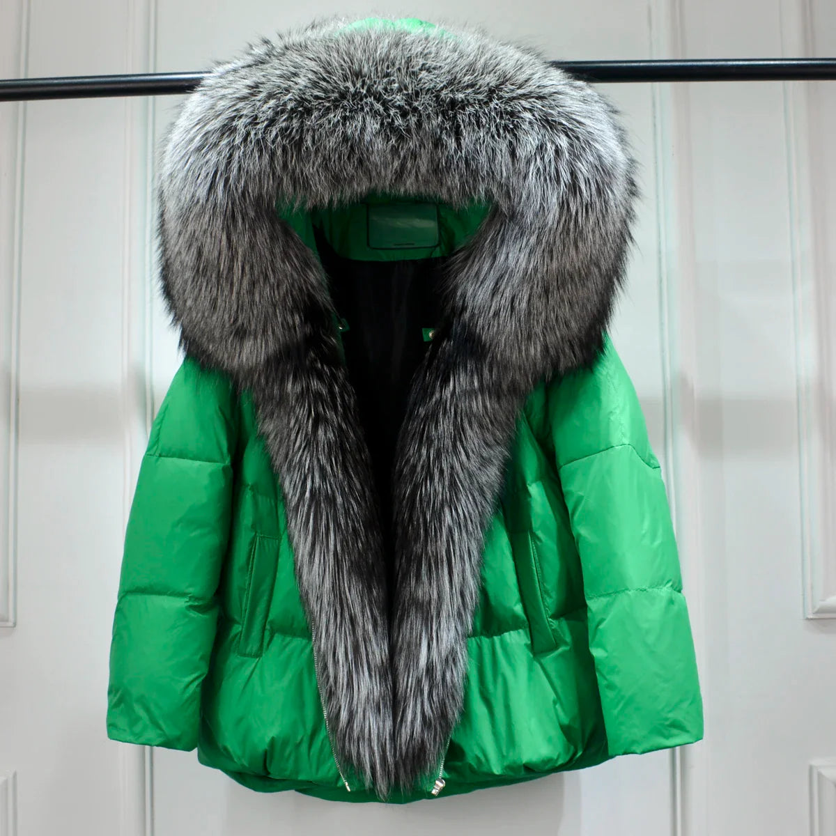 Winter Women Faux Fur Collar Thick Warm Women Hoodies Coat