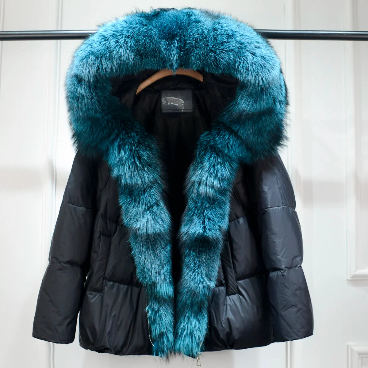 Winter Women Faux Fur Collar Thick Warm Women Hoodies Coat