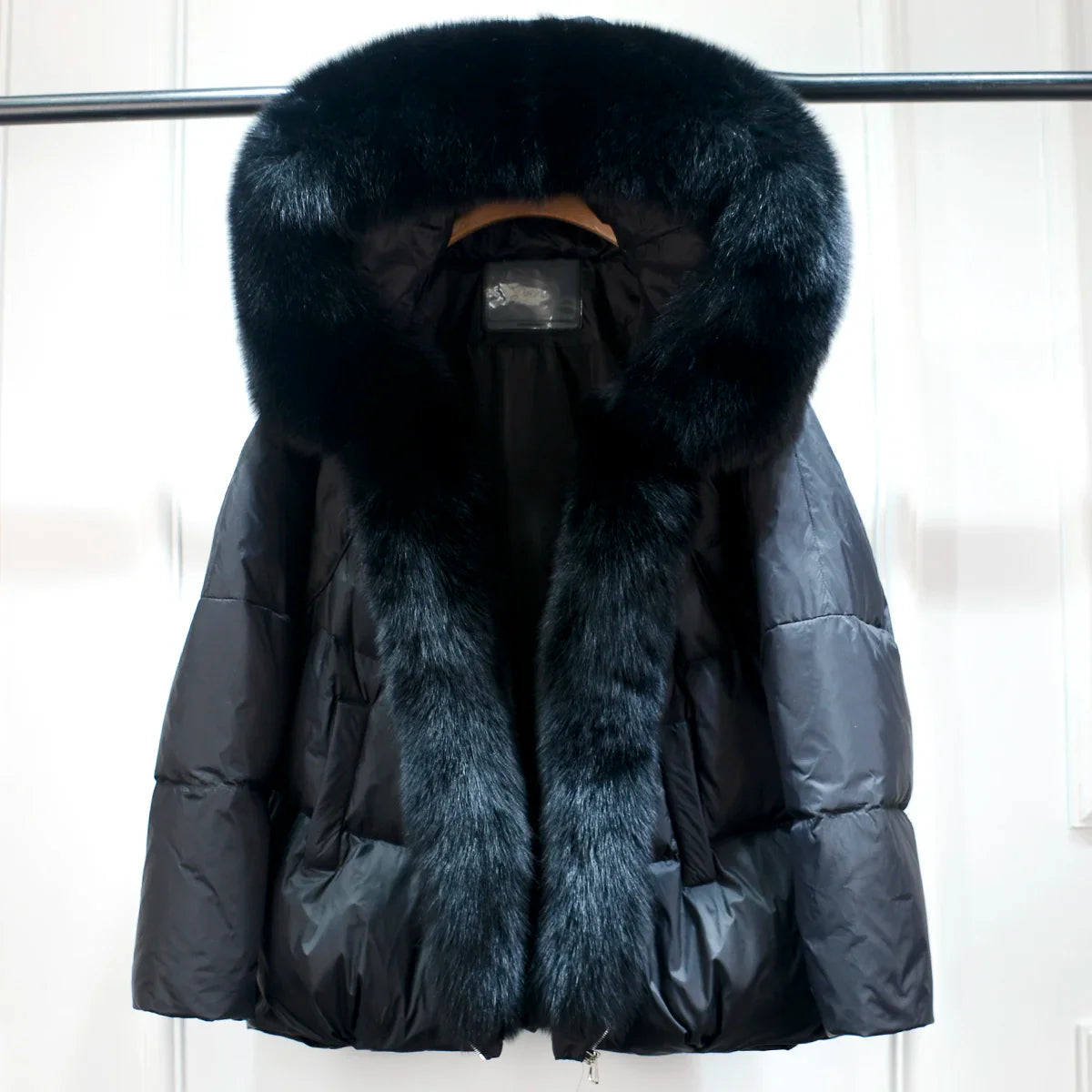 Winter Women Faux Fur Collar Thick Warm Women Hoodies Coat