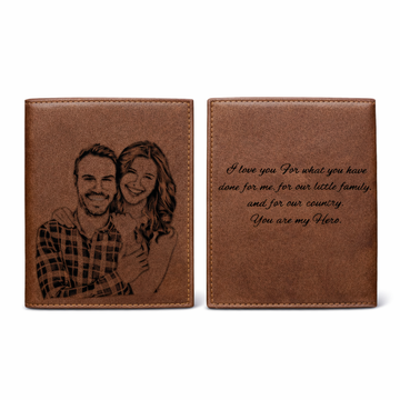 Men’s Custom Name / Photo Engraved Wallet | High-Quality PU Leather Short Purse | Personalized Gift