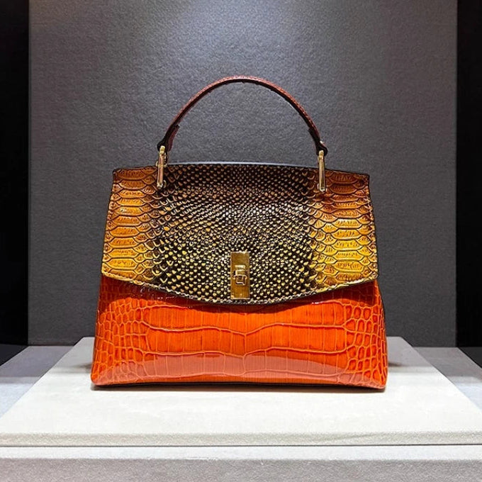 Luxury Crocodile Print Synthetic Leather Crossbody Bag for Women