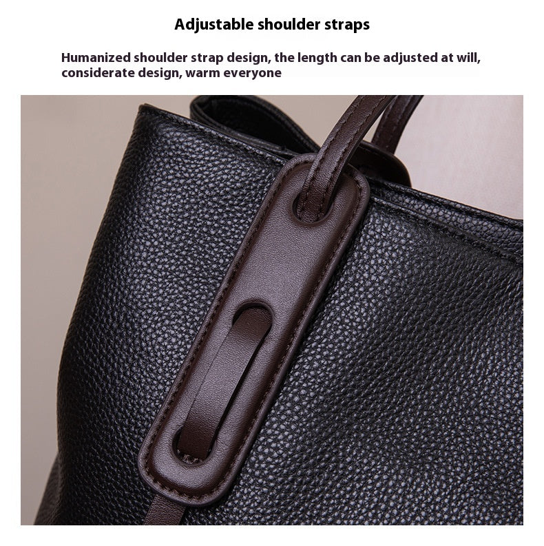 Luxury Soft Cowhide Leather Tote Bag - Women's Shoulder Handbag