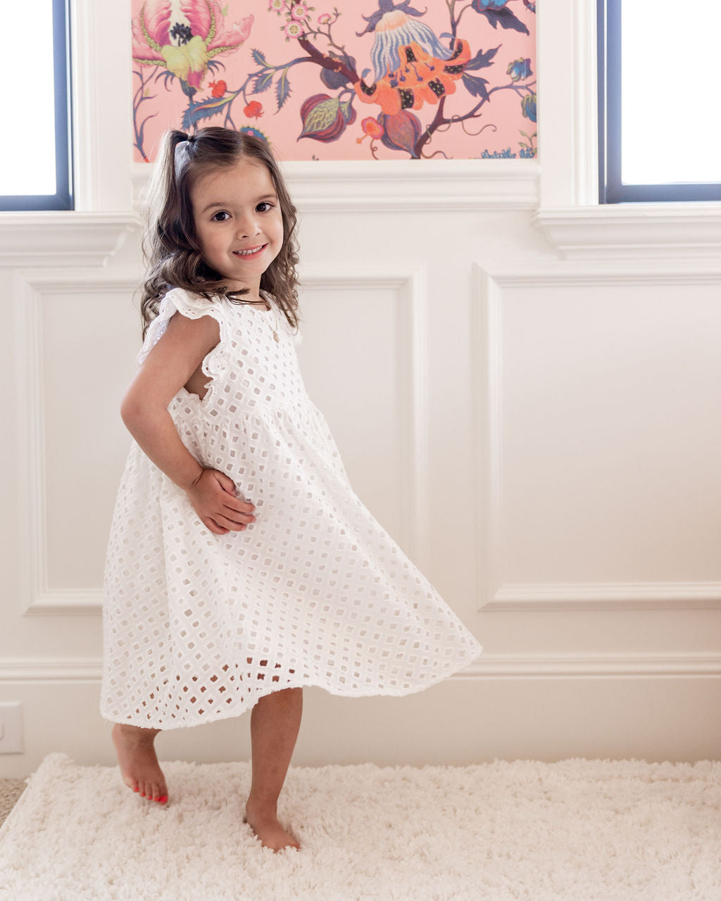Mini - Hart Cotton Eyelet Babydoll Dress