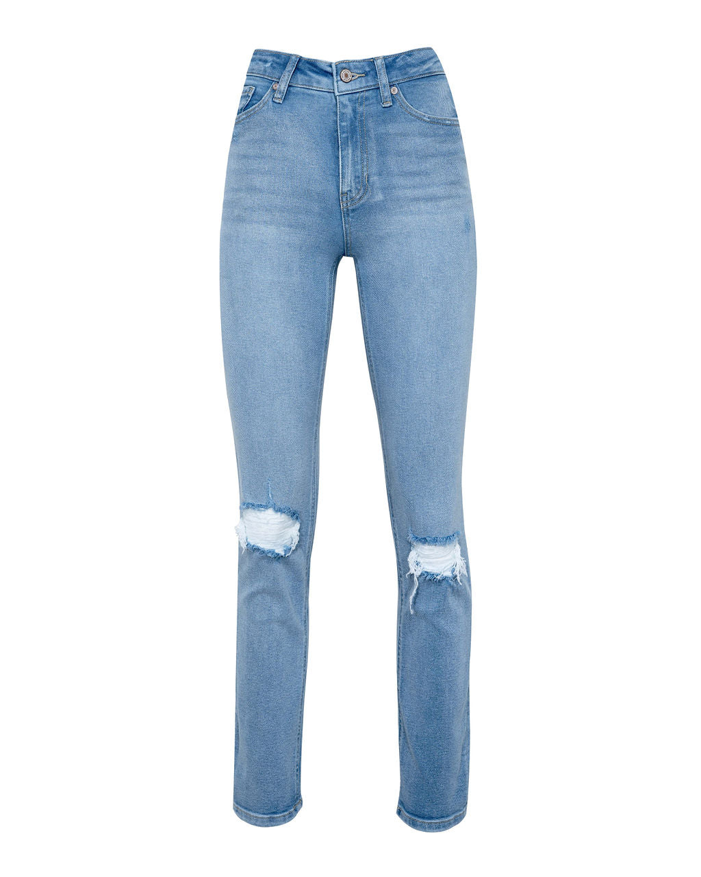 Marni High Rise Distressed Straight Leg Denim