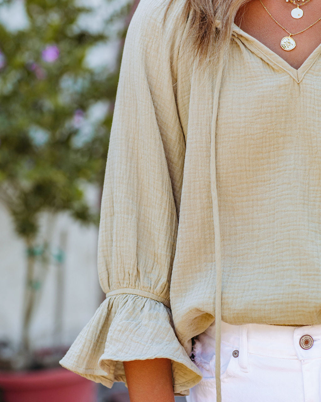 Matty Cotton Tassel Top - Thyme