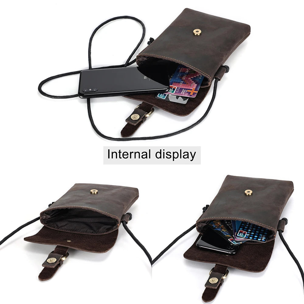 Men's Genuine Leather  Small Messenger Bag