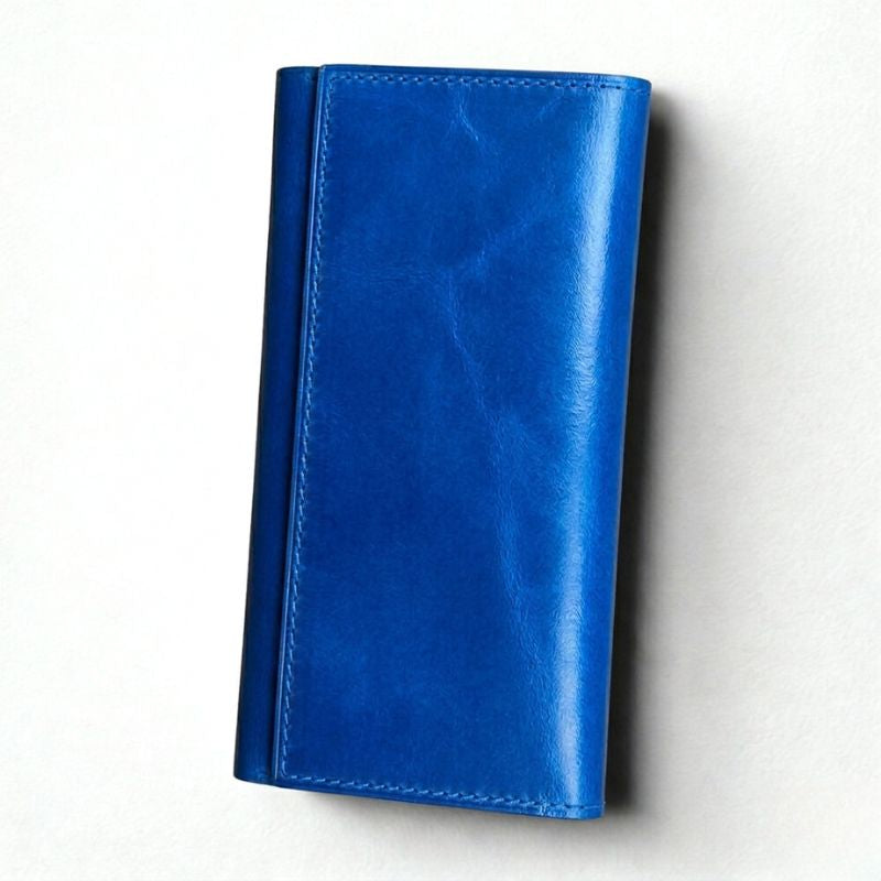 Men's Vintage Pull-Up Leather Long Wallet - Large Capacity Cowhide Clutch