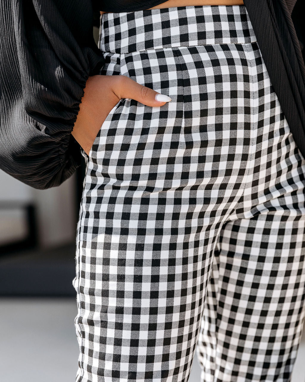 Milner Pocketed High Rise Gingham Pants