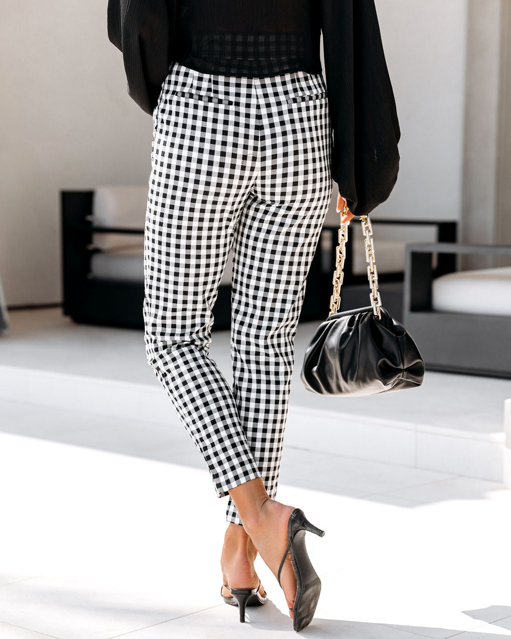 Milner Pocketed High Rise Gingham Pants