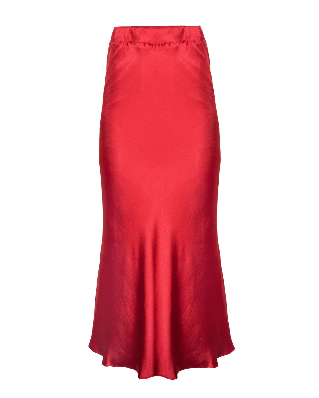 Naya Satin Midi Skirt - Ruby