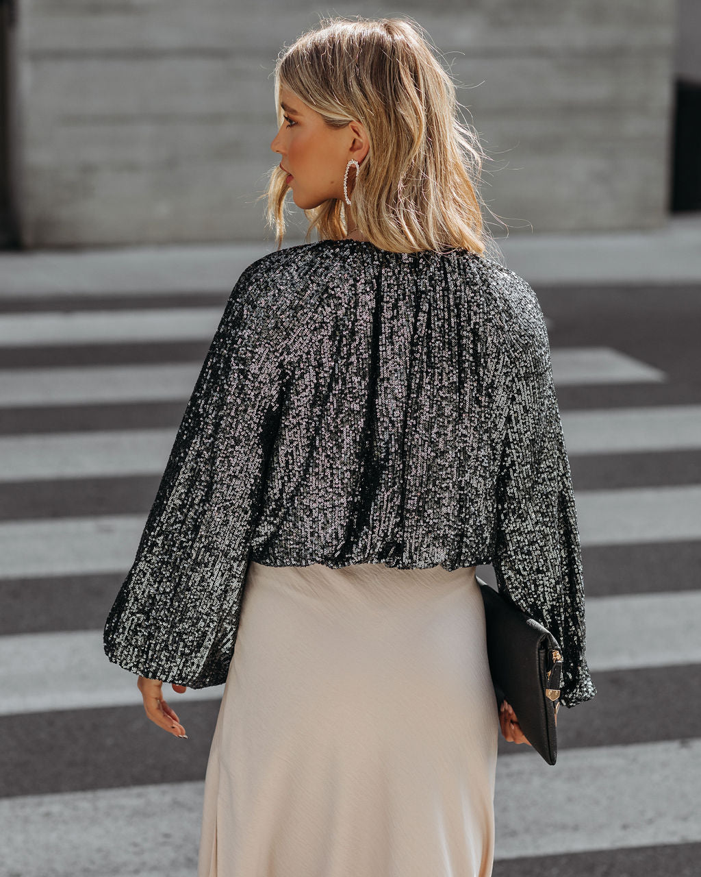 Nighttime Sequin Billowed Blouse