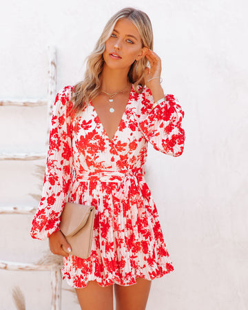No Matter What Floral Pleated Romper
