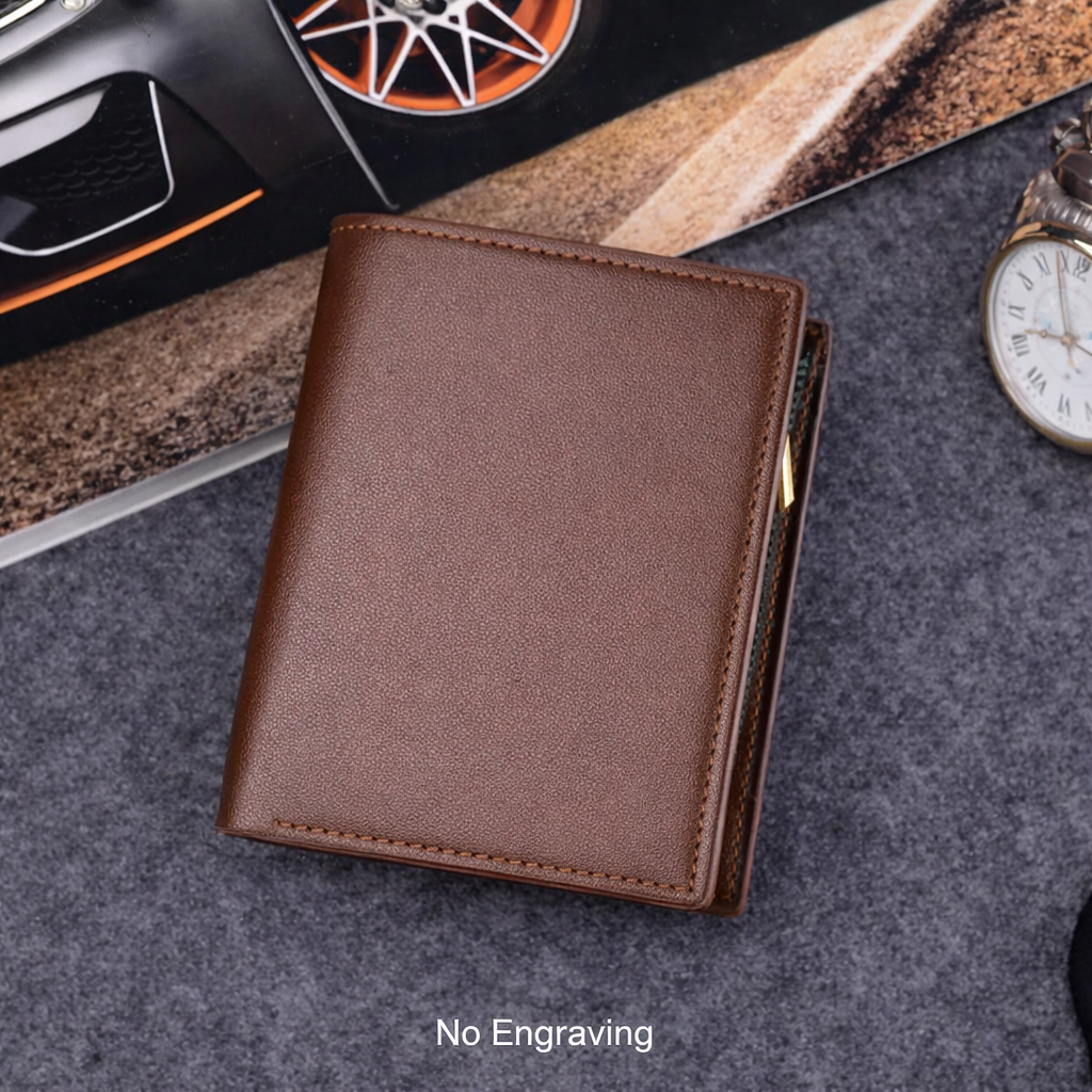 Men’s Custom Name / Photo Engraved Wallet | High-Quality PU Leather Short Purse | Personalized Gift