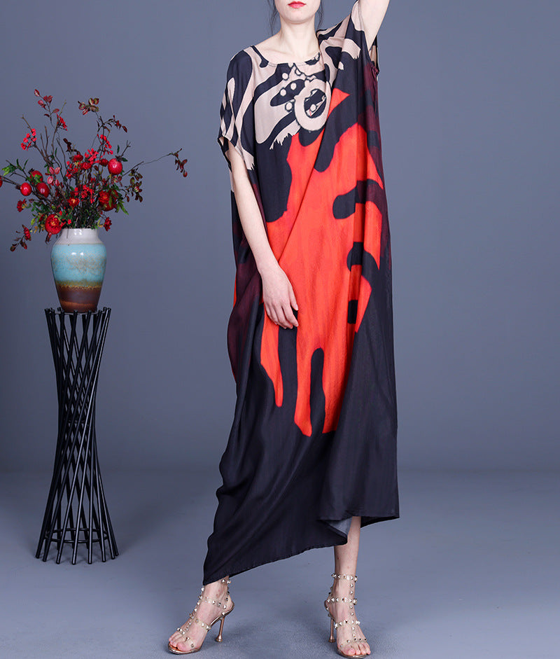 Summer Graffiti Romper Plus Sizes Dresses-Dresses-Red-One Size-Free Shipping at meselling99