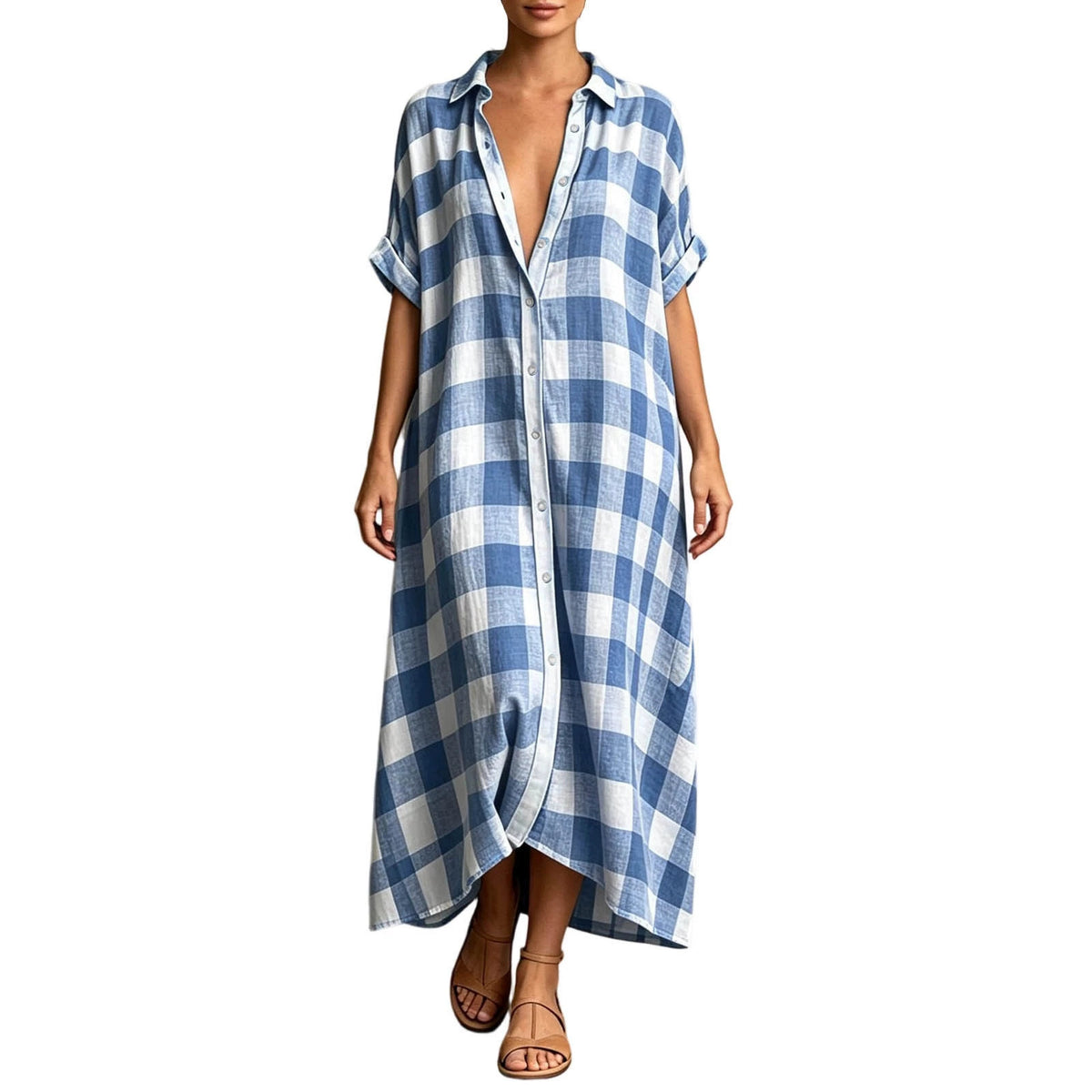 Women's Plaid Shirt Dress