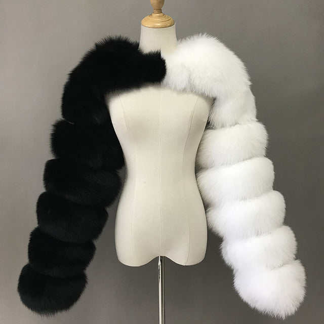 Women Artifical Fox Fur Women Cape Coats