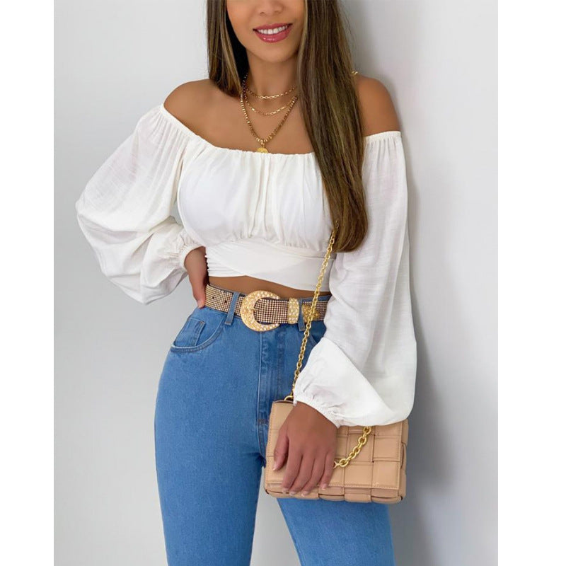 Sexy Off The Shoulder Summer Short Blouses Shirts