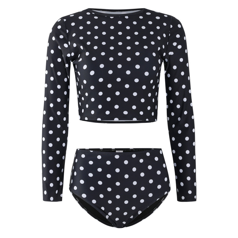 Black Dot Long Sleeves Surf Wear for Women