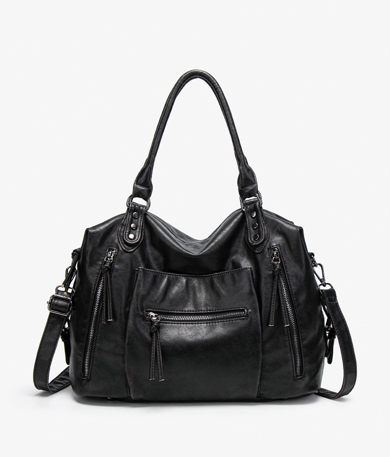 Retro PU Leather Tote Bag