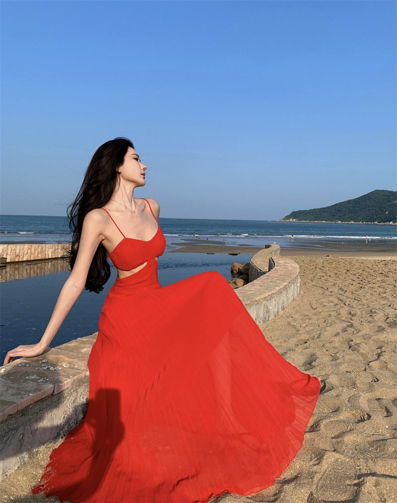 Luxury Dopamine Gown - Elegant Backless Maxi Dress with Designer Details