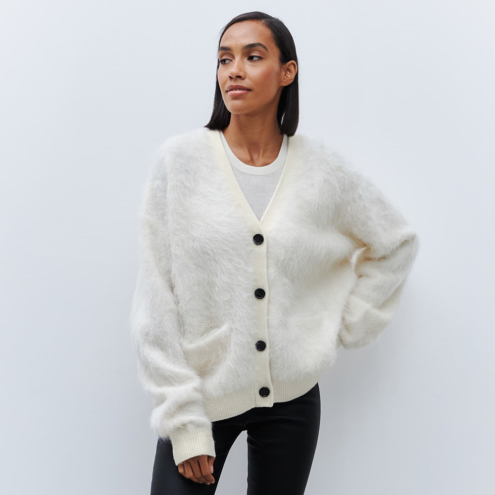 Women's Lazy Style Mink Sherpa Cardigan