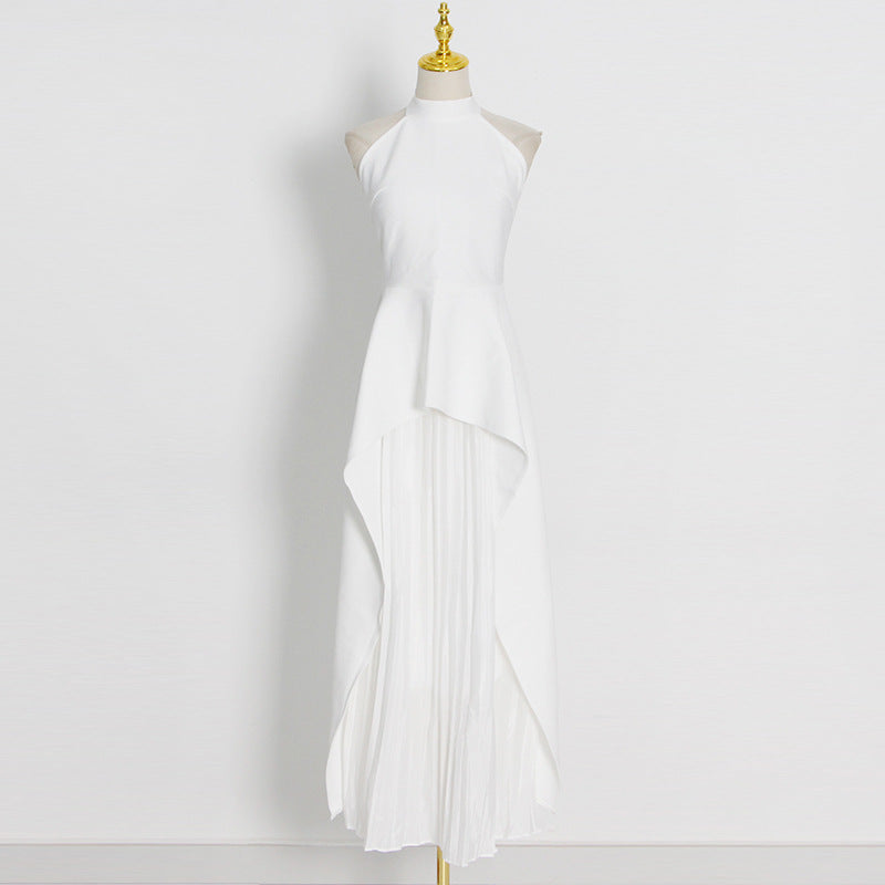 Women's Summer 2-Piece Set – Sleeveless Round Neck Waist-Cinching Slim-Fit Outfit