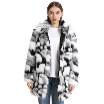 Women's Plush Long-Length Faux Fur Coat