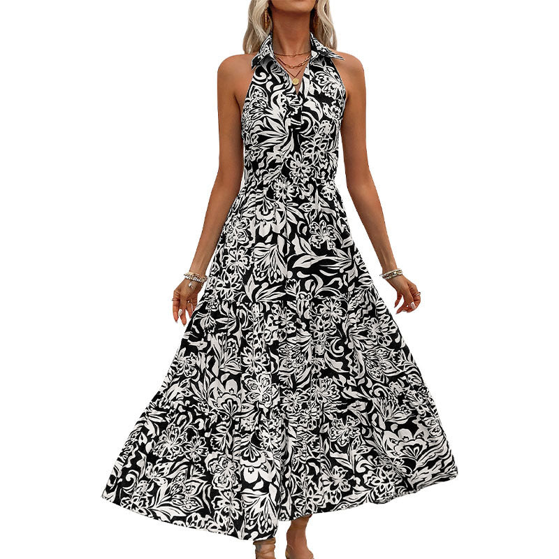 Casual Halter Summer Sleeveless Long Dresses