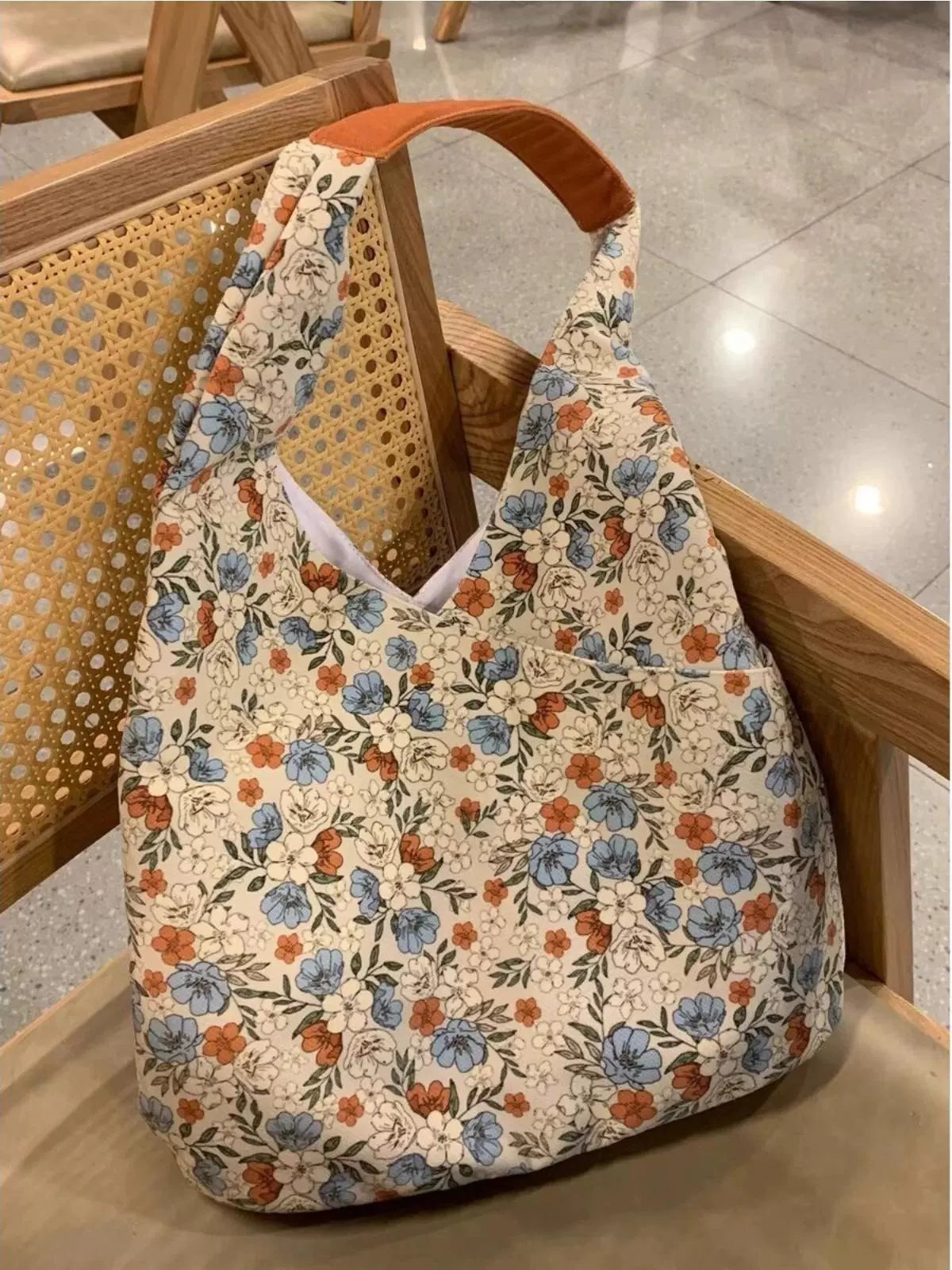 Bohemian Floral Canvas Shoulder Bag