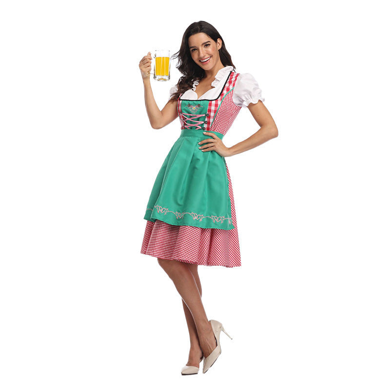 Retro Plaid Dirndl Dress