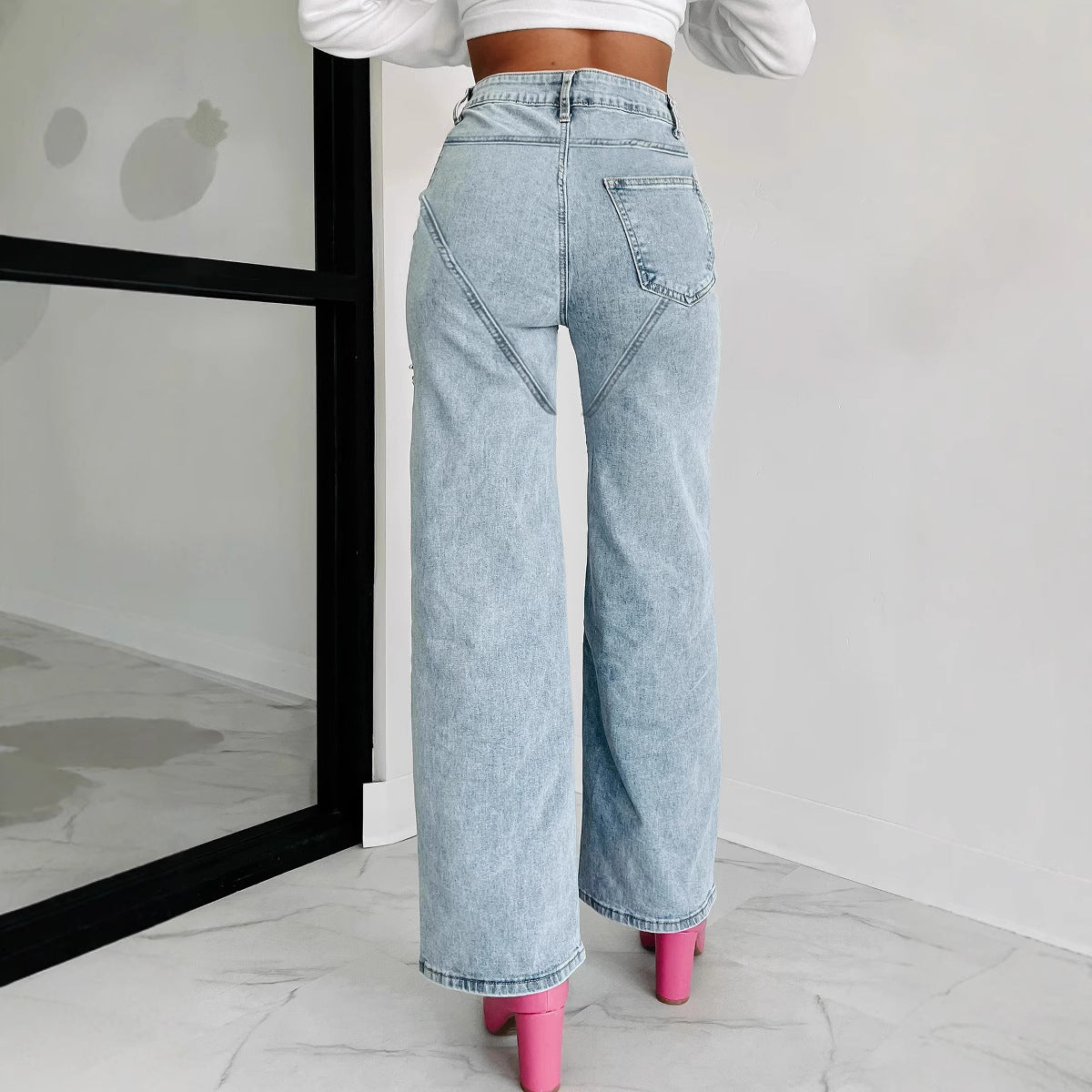 Summer Fashion Casual Ripped Straight Leg Jeans for Women