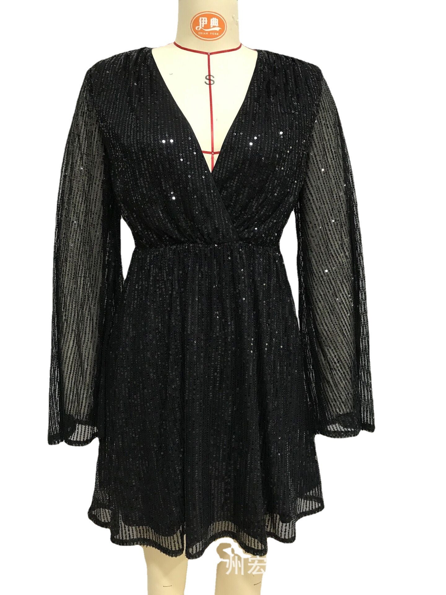 Sexy Sequined Party Little Black Dresses-Dresses-Free Shipping at meselling99