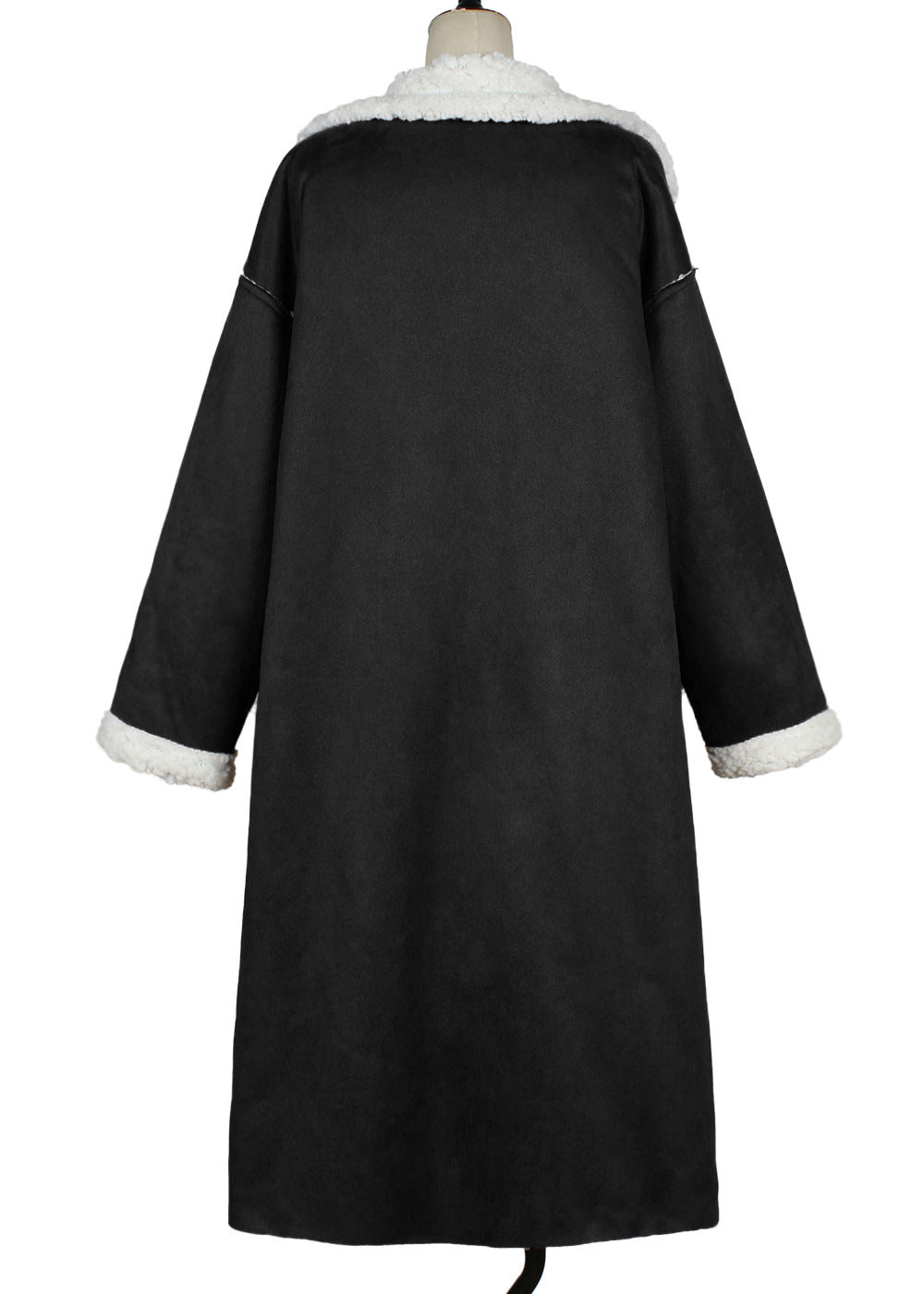 Women's Faux Leather & Fur Long Coat