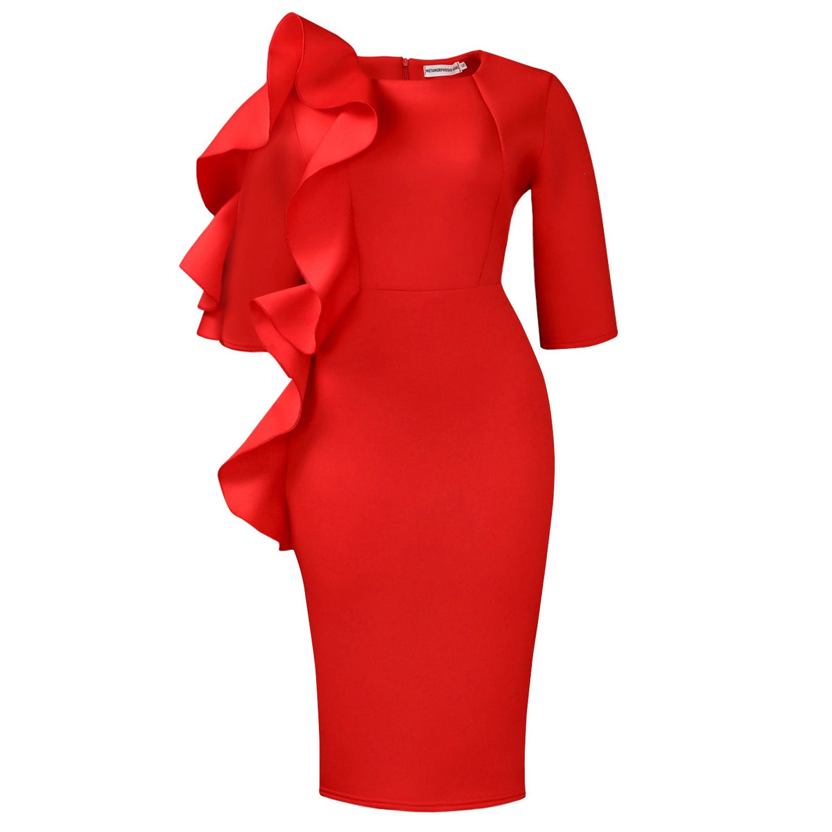 Elegant Ruffle Hem Midi Dress