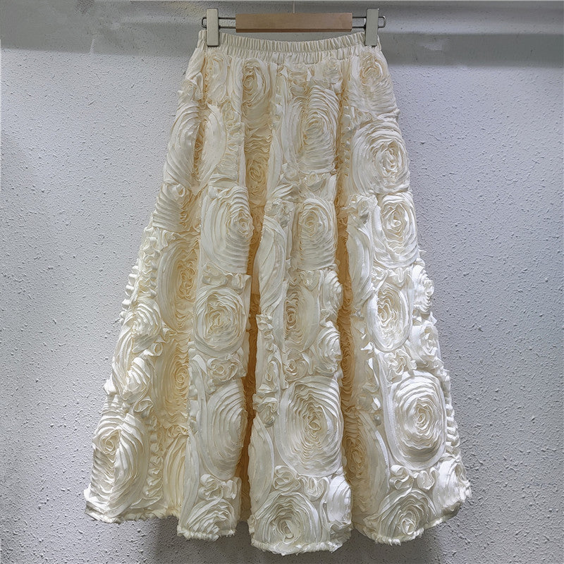 Flower Tulle A-Line Maxi Skirt