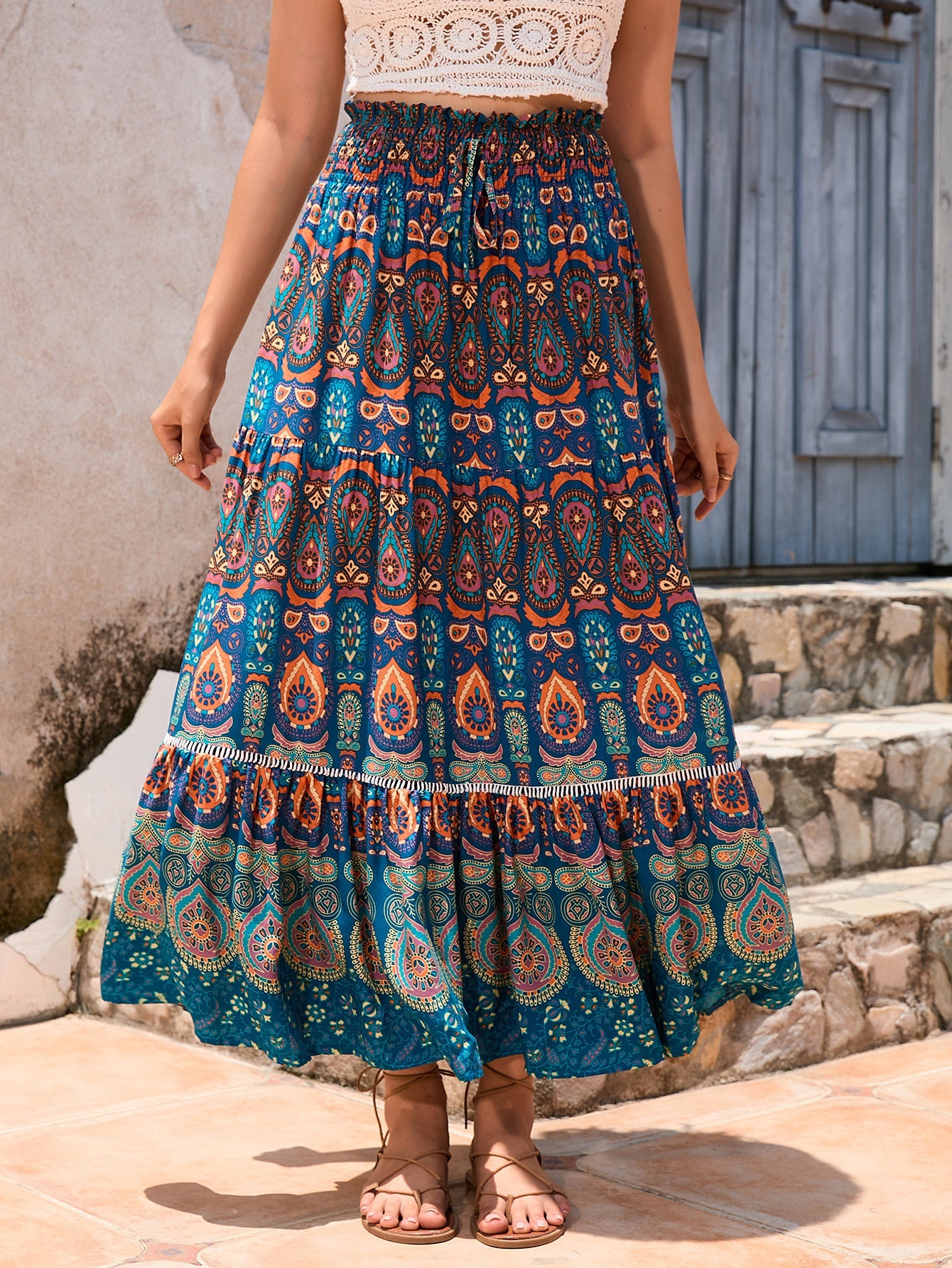 Bohemian Exotic Women Midi Skirts