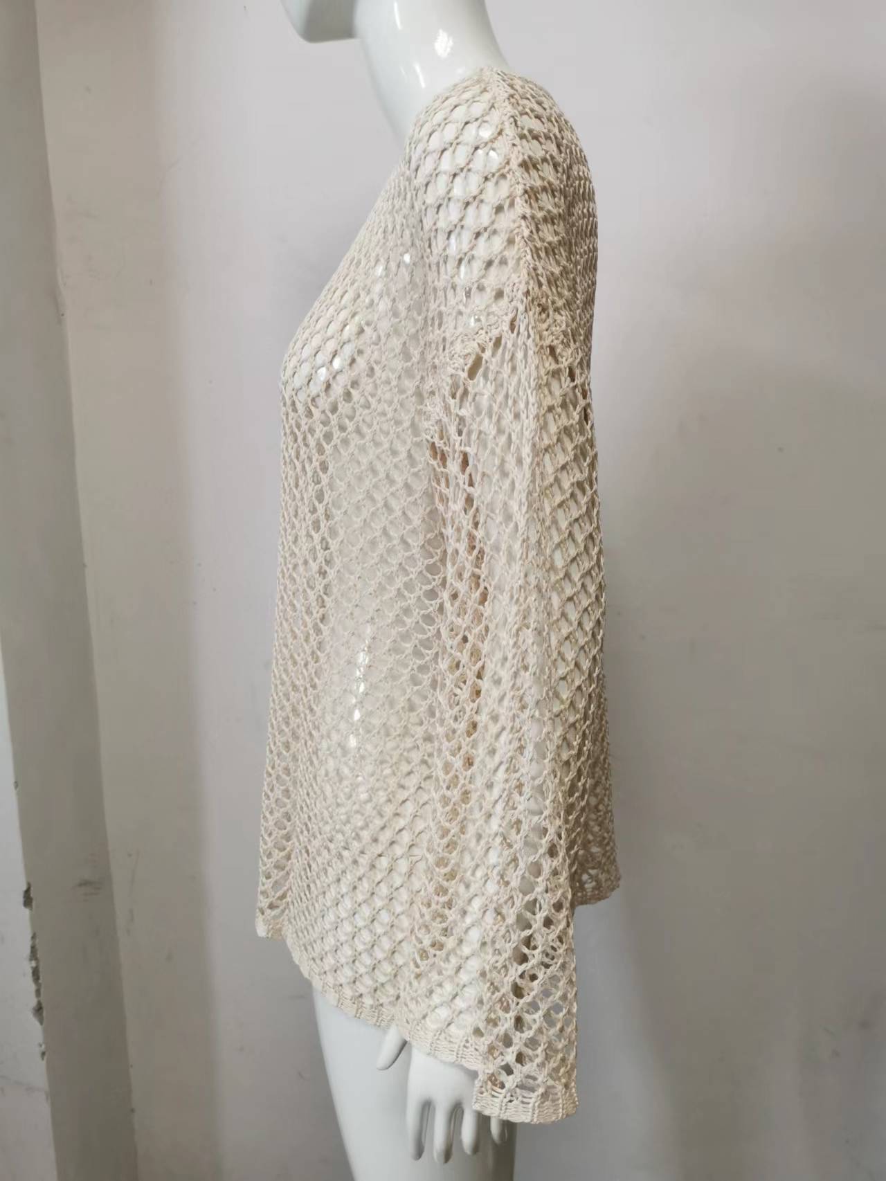 Women's Summer Boho Crochet Mesh Knit Oversized Pullover.