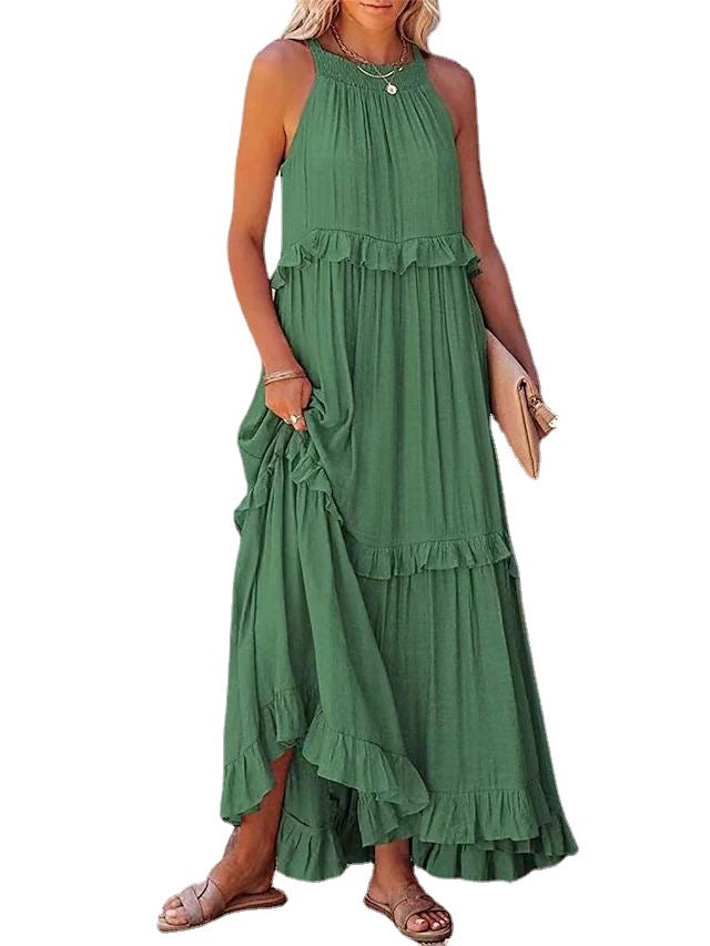 Casual Ruffled Summer Holiday Long Maxi Dresses