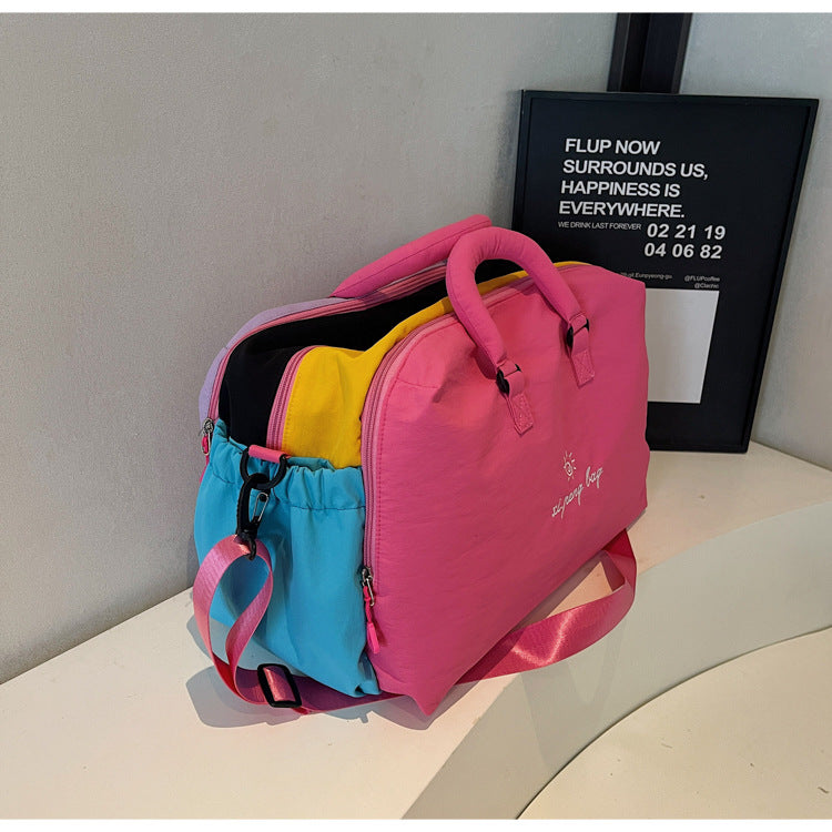 Oxford Color-Block Travel Tote
