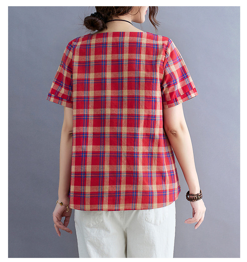 Vintage Stripe Cotton Linen T-Shirt