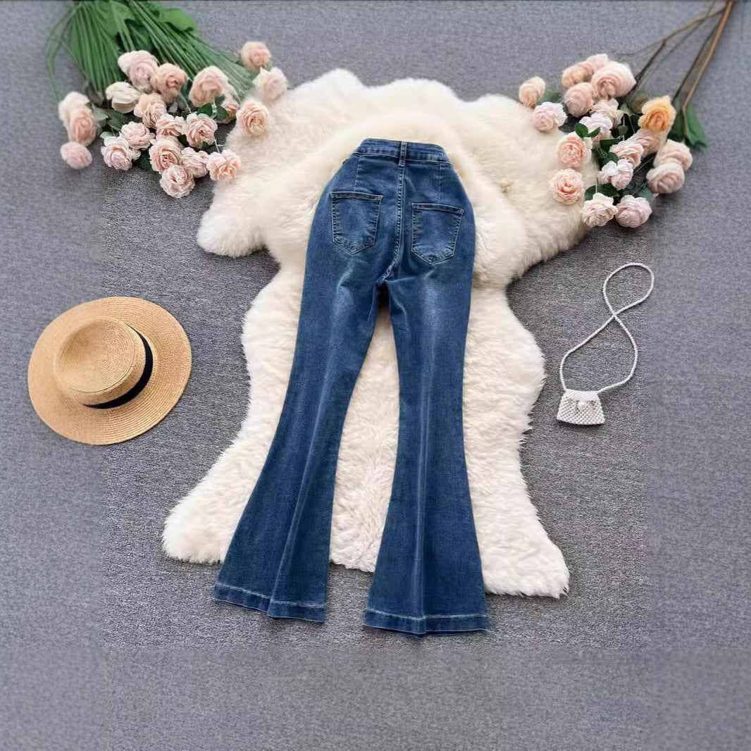Retro Vintage Black Flare Jeans