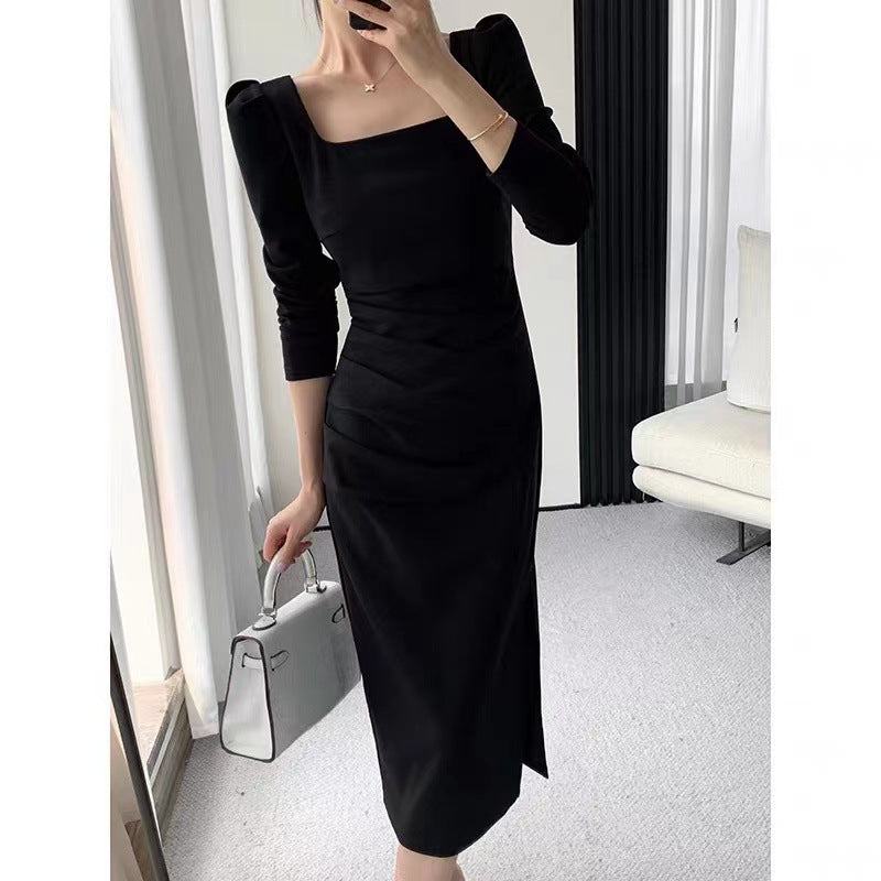 Sexy Square Neckline Long Sleeves Party Dresses-Dresses-Free Shipping at meselling99