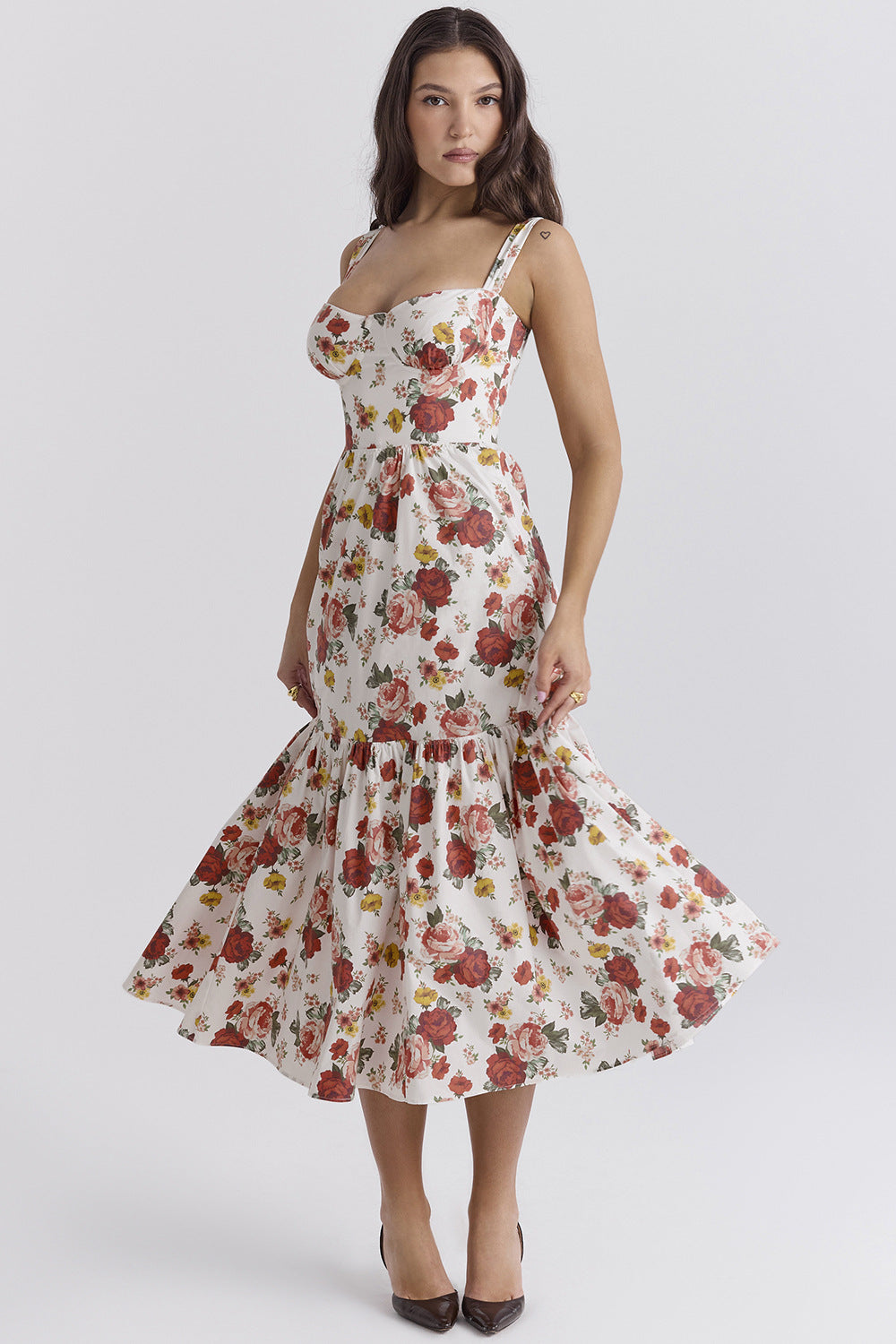 Floral Tiered A-Line Dress for Women