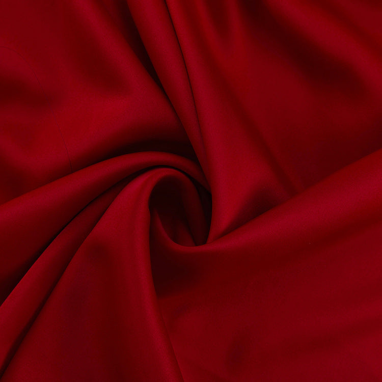 Elegant Red Ruffled Satin Dress