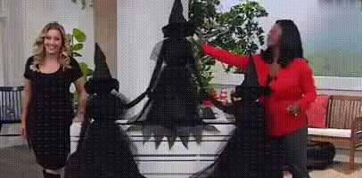 Voice-Activated Colorful Glowing Halloween Witch Set - 3 Hand-Holding Witches with Bonus Ghost