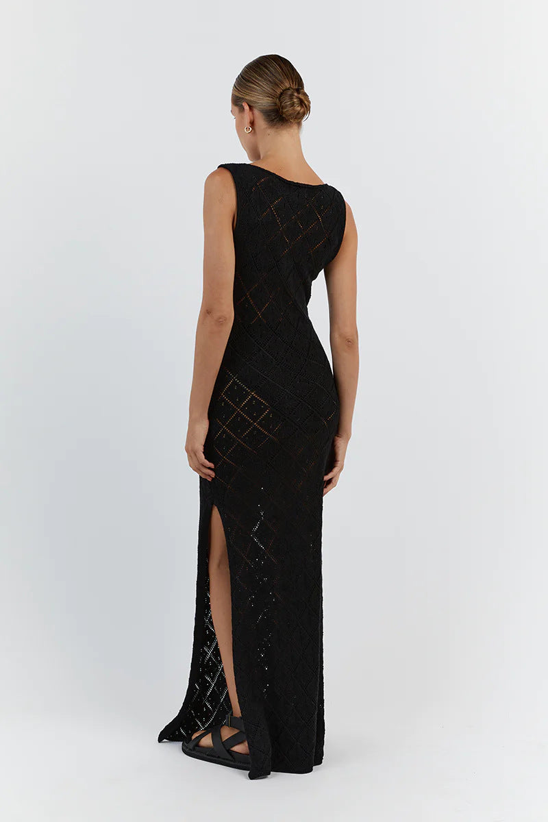 Sexy See Through Knitted Long Dresses for Women