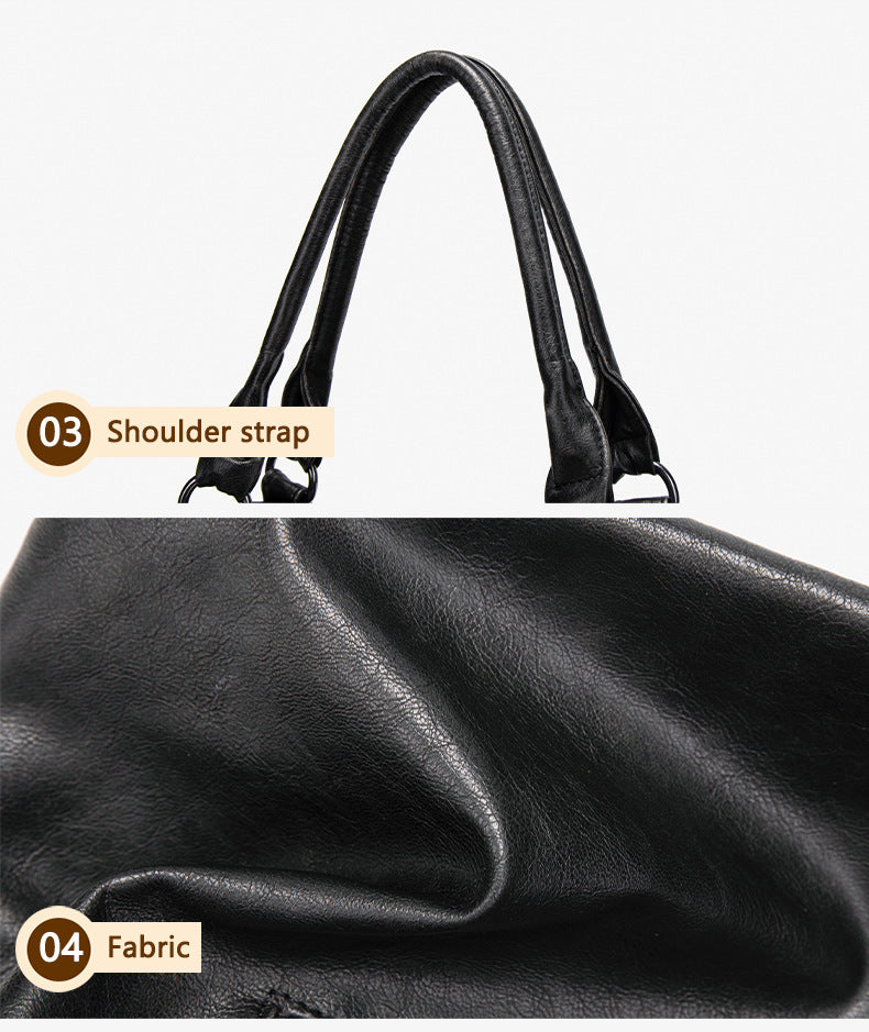 Retro PU Leather Tote Bag