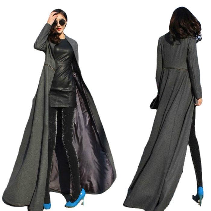 Women Winter Long Plus Size Trenchcoat-STYLEGOING