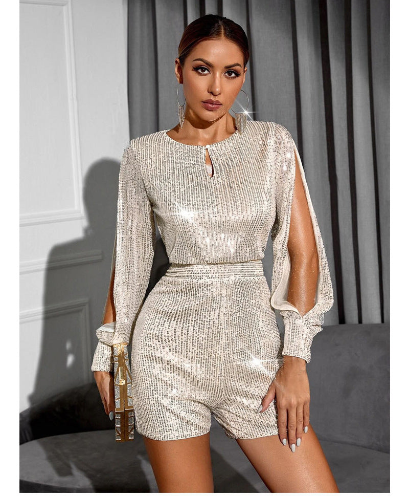 Sexy Sequined Women Short Jumpsuits